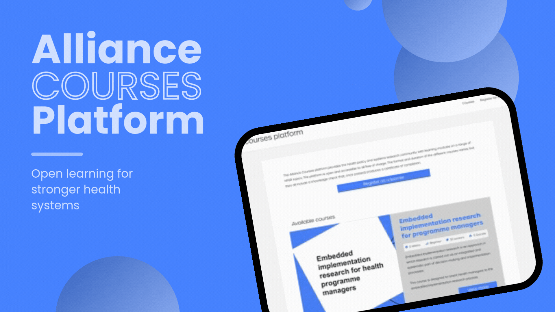 Alliance courses platform