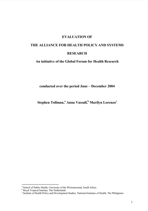Evaluation report 2004