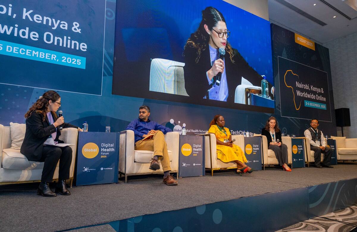 Alliance-convened session at the Global Digital Health Forum, Nairobi, Kenya, 2025 — regional policy-makers and international stakeholders discussing digital health governance and implementation.