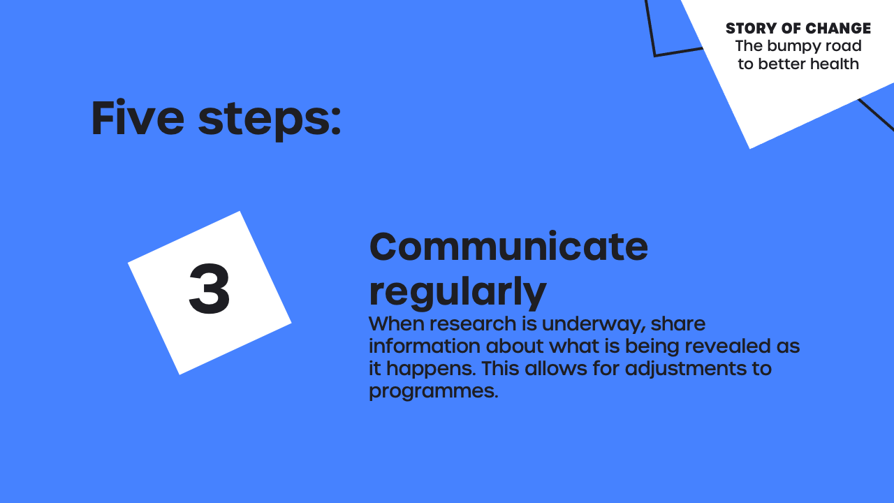Step three - Communicate regularly