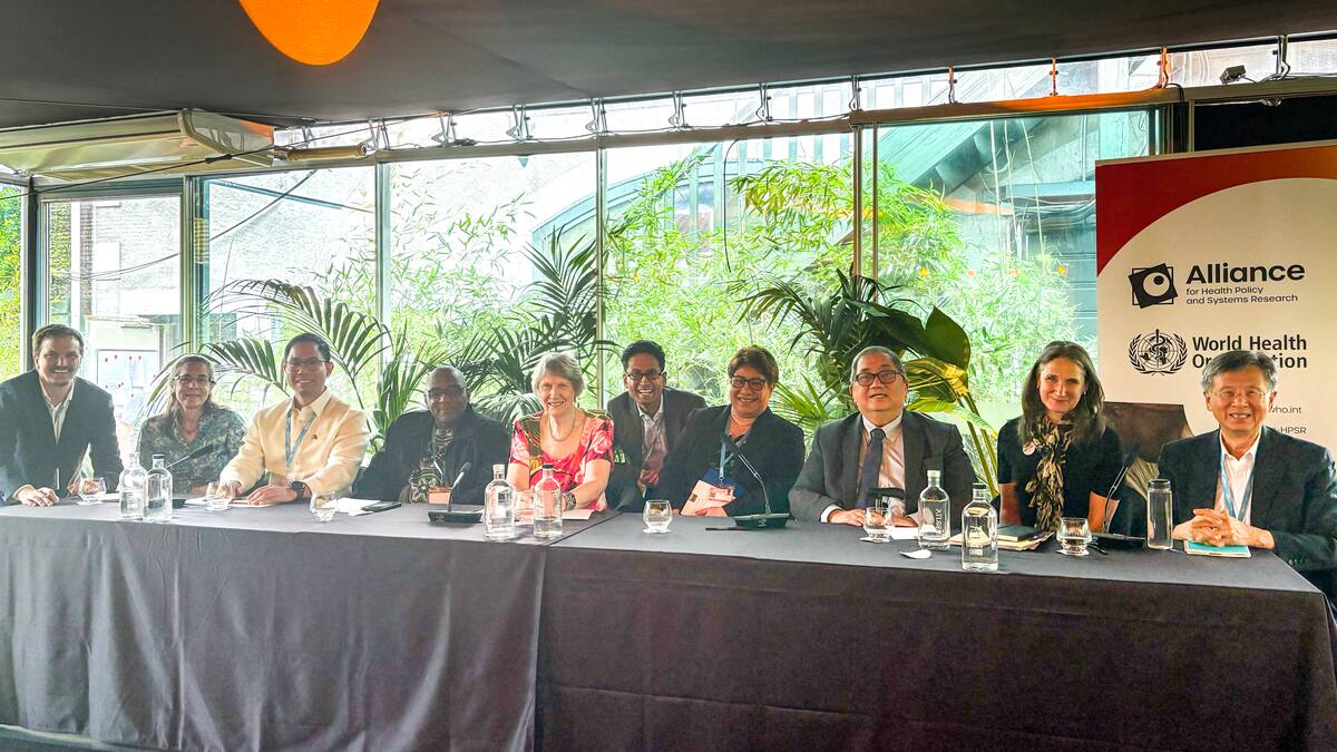 Distinguished panel at the World Health Assembly side event on health taxes, Geneva, May 2025, including government representatives from Ghana, the Philippines, Thailand and Tonga.